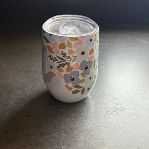 Floral Insulated Wine Tumbler with Lid